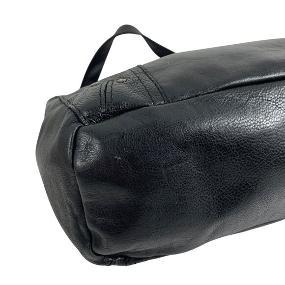 AMERICAN LEATHER CO Avery Sling Hobo Shoulder Bag Black Leather Tote EUC - Picture 8 of 13